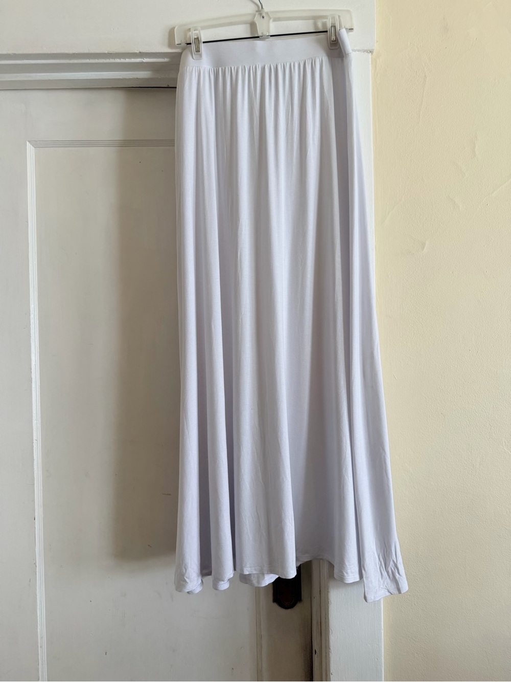 Women’s White Maxi Skirt with Soft Gathered Waist